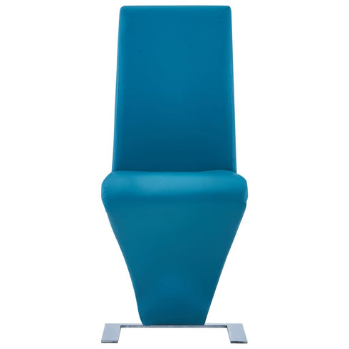 Swen Studio -  Dining Chairs with Zigzag Shape 6 pcs Blue Faux Leather